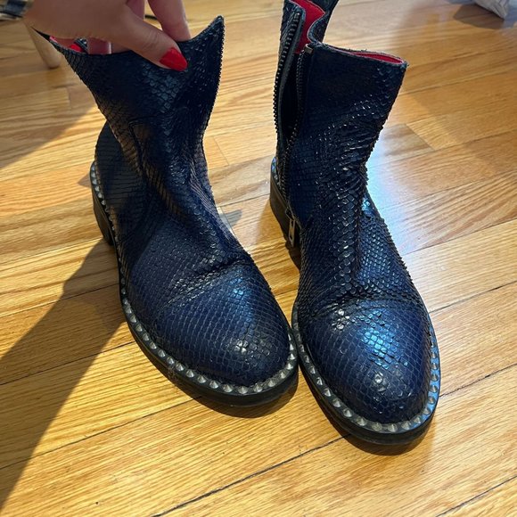 Zadig&Voltaire 100% Leather Ankle Boots in Navy Blue - Picture 4 of 5